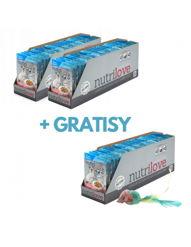 NUTRILOVE CAT Sterile - 2x karton 28x85g + GRATIS